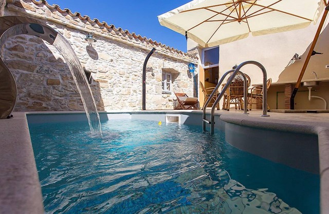 Lovely stone house with private pool outdoor shower