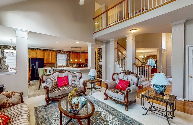 Luxe retreat near the airport with home theater, gym, deck, grill, & pool table