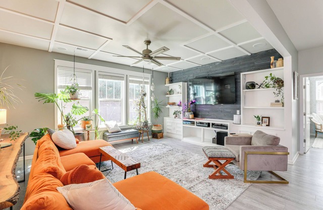 Media Room & Yard: Modern Moncks Corner Home