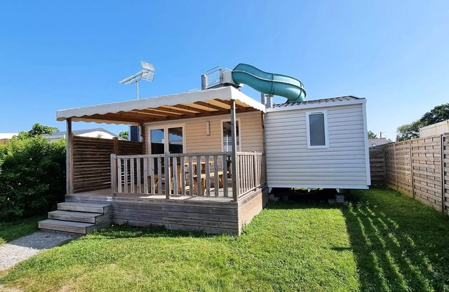 Mobil-Home ELEGANCE 4 Zimmer 6 Personen + TV + 2 Badezimmer