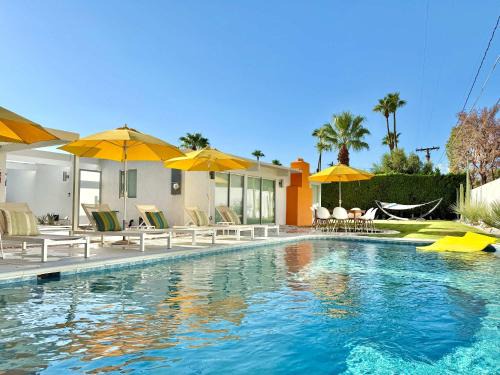 Navigate Stays Yellow Umbrella Poolside Escape