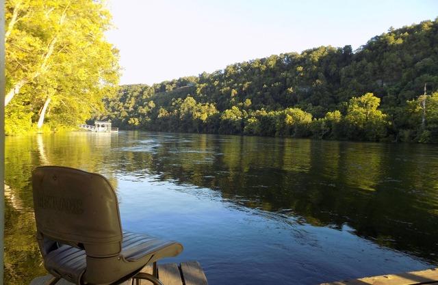 Newlands Peaceful Escape on the White River close to the bank and boat dock.