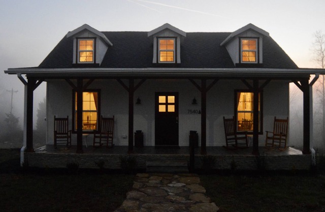 Newly constructed farmhouse in peaceful country setting