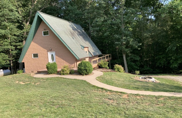 Nice A-Frame cabin located in an isolated area. Borders Patoka Lake property.