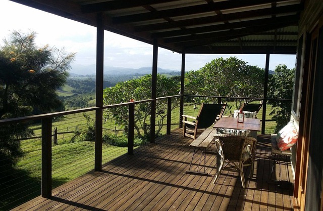 Nightcap Cottage - glorious view over farmland to hills!