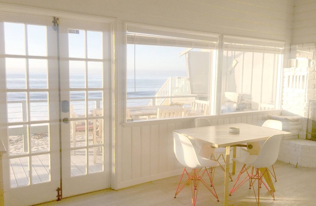 Oceanfront Vintage Malibu Beach Bungalow at the beach with large OceanFront Deck