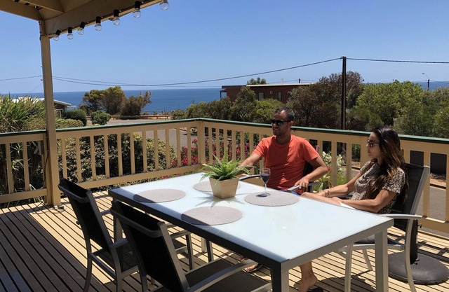Overlooks a beautiful beach.