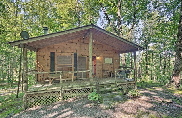 Pisgah Forest 'The Oak' Cabin w/Deck by Creek