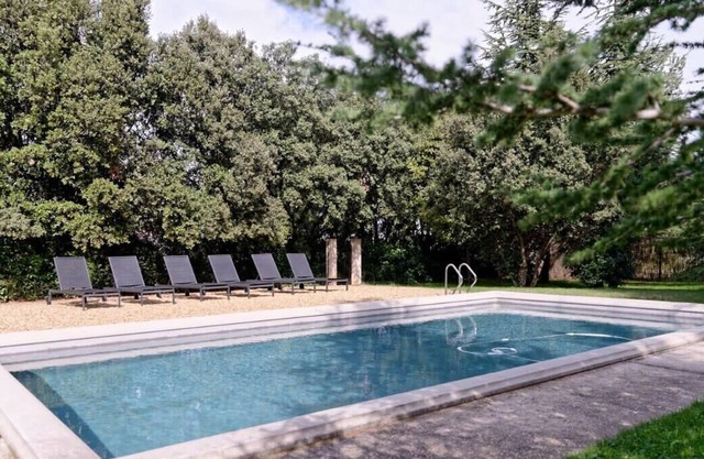 Private furnished apartment with all comfort has a terrace, garden & pool