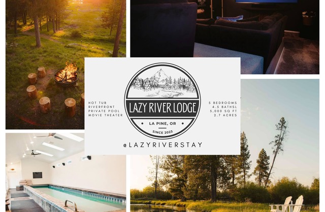Private Riverfront Lodge w/Indoor Pool, Movie Theater, Hot Tub on Acreage
