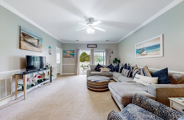 Quiet golf community with security, covered balcony, W/D, AC, & pool access