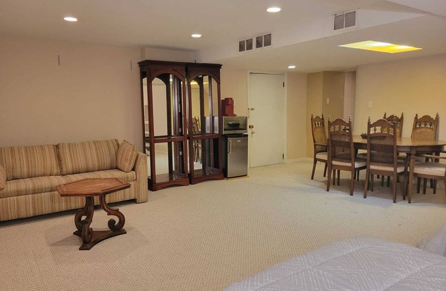 Spacious basement with indoor garage