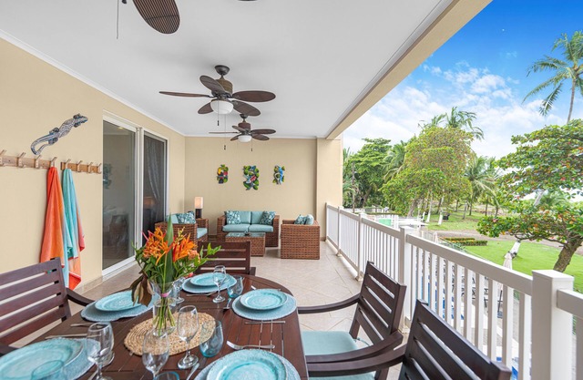 Spacious beachfront view patio, 1380 sqm condo, Aircon, 24hr security, new decor