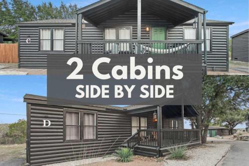 Starlight Horizon 2 Cabins CD - Side-by-Side Group Retreat - Pet-Friendly Texas Hill Country Cabins Near Canyon Lake - Pool, Stargazing, Sleeps 16