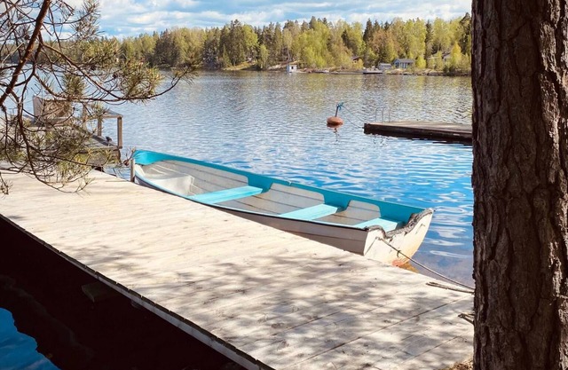 Unique accommodation by the lake, private beach, secluded location, only 35 min from Stockholm