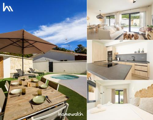 Villa with minimalist decor, pool and BBQ, two minutes' walk from Costabella beach