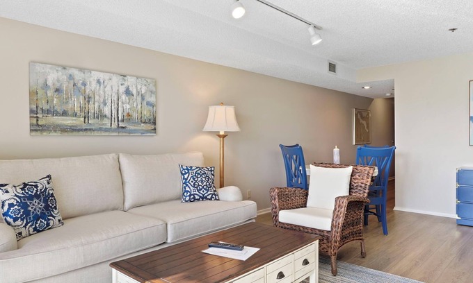 Charlevoix Condo | 1 Bedroom Condo with Waterfront Access | Pool, Hot Tub, Sauna | Patio