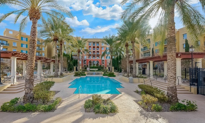 Lake Las Vegas Condo | 1 Bedroom with view of lake, pool at Lake Las Vegas