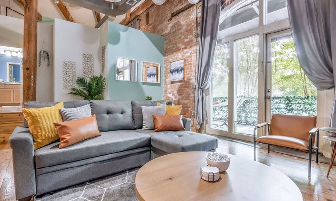 Downtown Apartment | 100 Year-old Historic Brick 2BR Loft Large Patio2