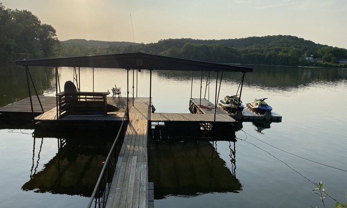Lake of the Ozarks Cabin | 1000 Ft Quiet Lakefront w/Kayaks, Fishing, Hiking Creek, Hunting & Private Dock