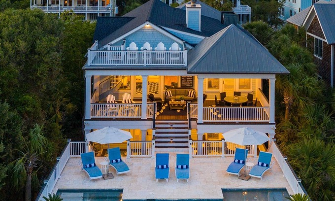 Isle of Palms House | 118 Charleston Blvd, Elevated Pool, Ocean Views, 7 Bdrm, 6.5 Bath, Elevator