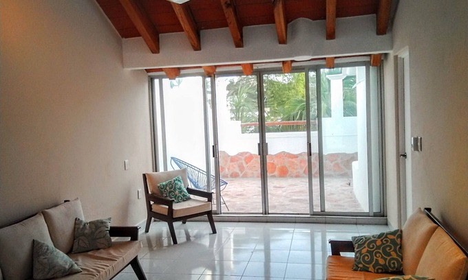 R Apartment | 120M2 2 BR apt. In Chahue - pool. 5 min walk to sea & 1 min walk to supermarket!