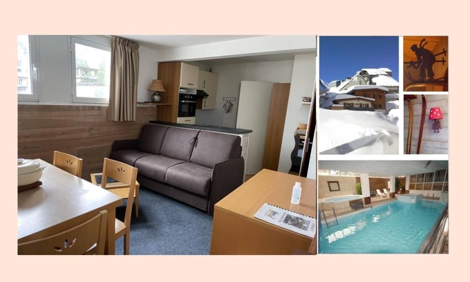 Eaux-Bonnes Apartment | 150m from ski slopes, 3rd floor, view resort, fitness, swimming pool, sauna, tv, ski locker, 35m²