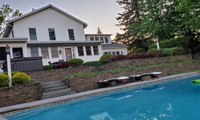 Canandaigua House | 1818 Modern Farm House with Pool, Hot Tub and a large permanent dock on the lake