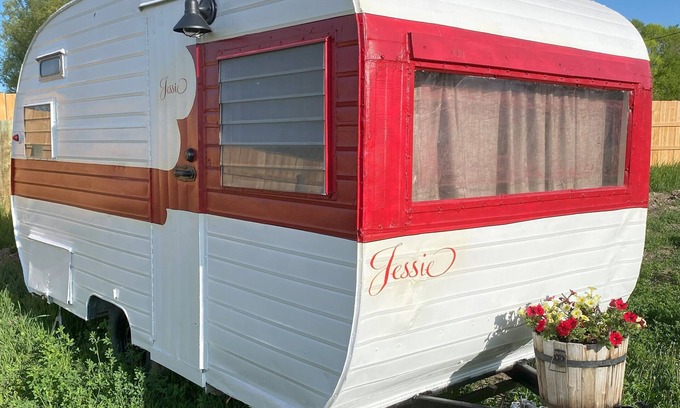 Oneida County House | 1959 Vintage Trailer located on a quiet farm in southern Idaho along I15.