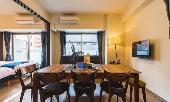 Namba Apartment | 1DK 50max 7 people2 semidouble beds 1 single - IKIDANE Residential Hotel SHIMANOUCHI/Osaka Ōsaka