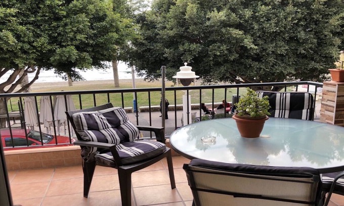 Playas del Palo Apartment | 1st floor apartment, on the 1st line of promenade with sea views. Wifi, a /a