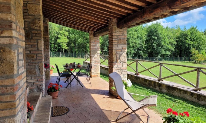 Monticiano Other | 2+1 pax. Living/dining room with fire place, an equipped kitchen corner, a double bedded room, a sh