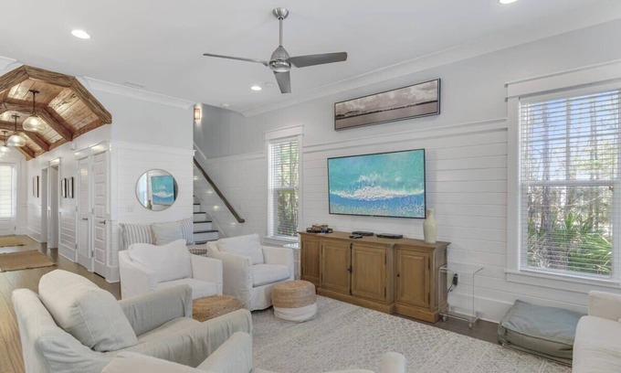 WaterSound West Beach House | 2,300+ SqFt, Steps from the Pool & Beach! 4 Bikes! ~ Cute but Salty, 30A
