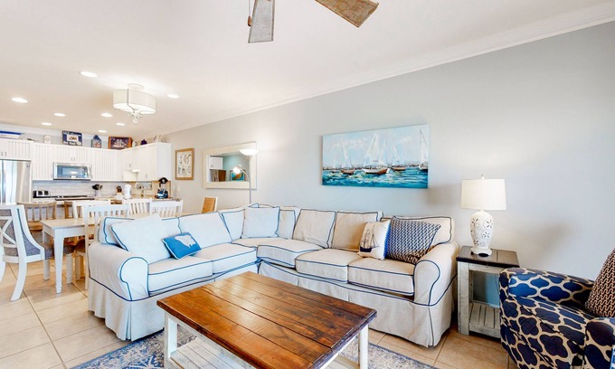 Orange Beach East Condo | 2nd-floor Gulf front condo w/private balcony, views, on-site outdoor pool, grill