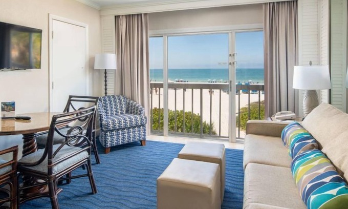 St. Pete Beach Hotel | 2x Gulf Front View Villa w/Balcony 2 Double Beds at Island Grand at TradeWinds
