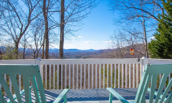 Blairsville Cabin | 3 Deer Cabin - Fireplace - Mountain View