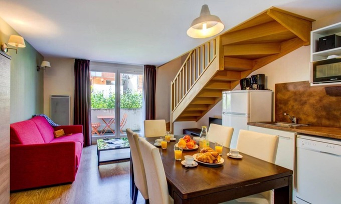 La Feclaz Apartment | 300m from resort center, Ground floor, fitness, swimming pool, terrace, balcony, parking, tv
