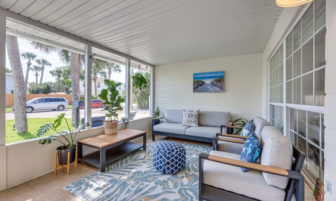 Jacksonville Cottage | 3BR beach cottage-KING bed, free parking, steps from the sandy South Jax beach