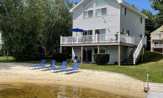 Moultonborough House | 4 Bed 2 Bath Winnipesaukee Waterfront with Sand Beach and Dock that Sleeps 8
