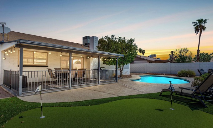 Mesa House | 4BR Mesa Oasis w/Putting Green and Heated Pool!