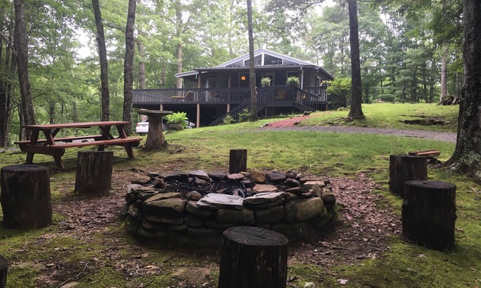 Brevard Cabin | 5 acres 4 bedroom cabin close to everything with fire pit, swimming fishing lake