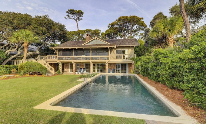 Beach Lagoon House | 5 S. Beach Lagoon-Oceanfront Southern Charm, Pool, Play Area & Screened Porch