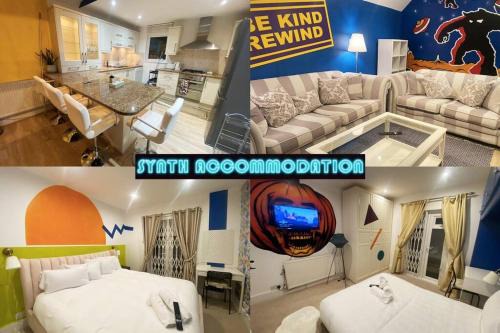 Wimbledon Apartment | 80s RETRO 3 Bedroom Apartment in Wimbledon London Sleeps 6! NETFLIX WIFI and Arcade! Perfect for Families Business & Leisure Guests!
