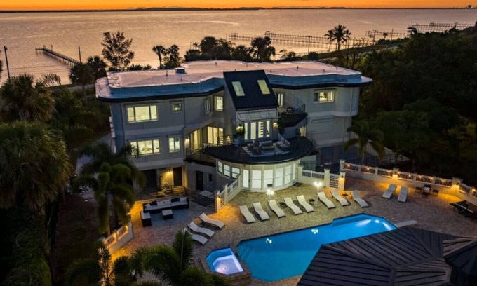 Fort Pierce Villa | 9K SF Waterfront Mansion, Poo, Boat Dock, Theater