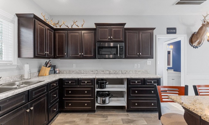 Bath House | A Hole in One Home in North Augusta w/array of amenities: pool, gameroom & more