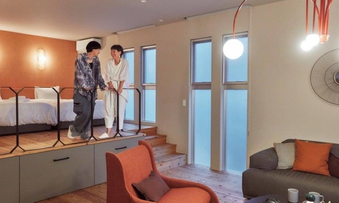 Karimata House | A luxurious inn with a coralcolored interiorEmer / Miyakojima Okinawa