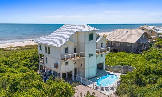 Plantation House | Acacia: Stunning Beachfront Home, Private Pool, Pet-Friendly, Hot Tub, Sleeps 26