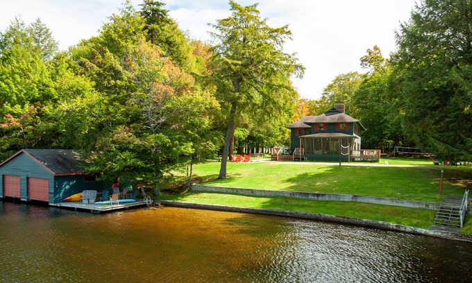 Old Forge House | Adirondack 6 BR/4B Waterfront w/Tennis Court, Sand VB Court & Dock/Boat House