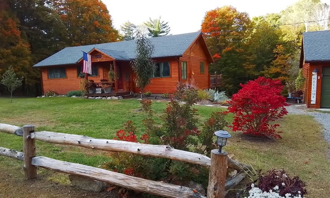North Lake George House | ADK Retreat with Large Deck and Yard - one Mile to Lake George. Pet Friendly