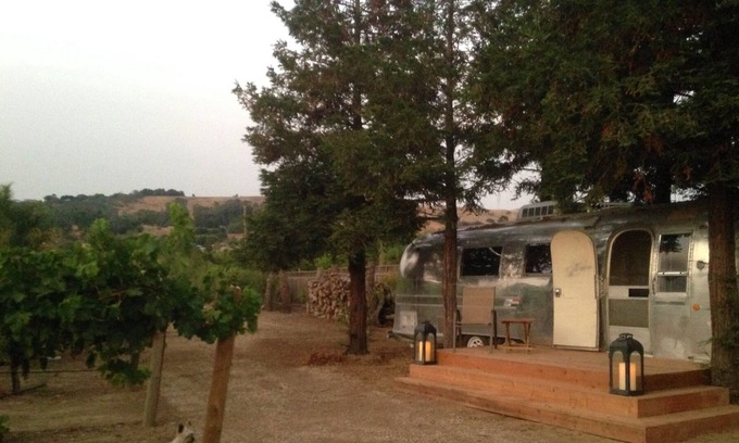 Morgan Hill House | Airstream Beneath The Redwood Trees Among The Grapevines.